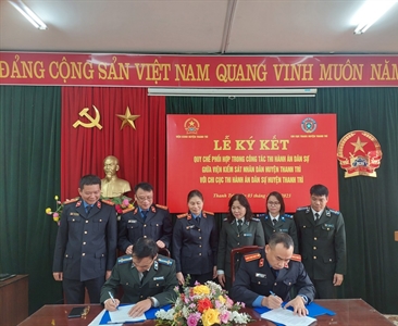 Lễ ký kết Quy chế phối hợp công tác thi hành án dân sự giữa Viện KSND huyện...